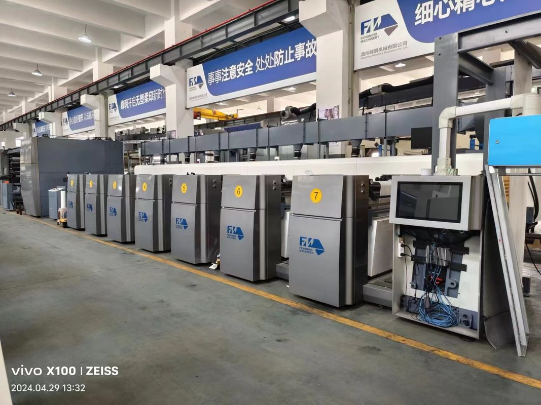 240m/Min Servo Control FM-CS Flexographic Baskı Makinesi 100mm Web Roller Diameter
